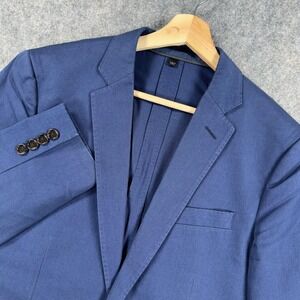J Crew Ludlow Sport Coat Mens 36R Blue Cotton Blazer Slim Fit Larusmiani Jacket